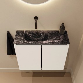 Mondiaz Ture DLux toiletmeubel 60cm talc met wastafel lava links zonder kraangat