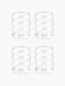 Mondgeblazen waterglazen Bubbly, 4 stuks