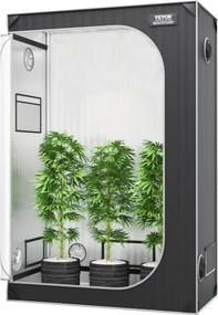 VEVOR Growbox 122 x 61 x 183 cm Kas gemaakt van 22 mm stalen frame en 2000D Oxford-stof Kweektent Draagvermogen van 60 kg Kweekkast Geschikt voor 150 W kweeklamp Binnenkweektent
