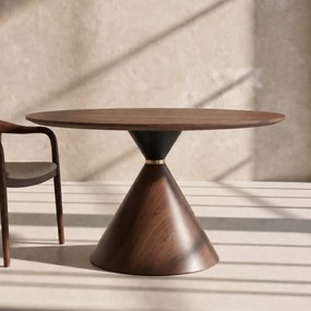 Kare Design Cono Ronde Eettafel Walnoot - 120 X 120cm.