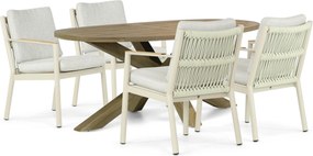 Tuinset 4 personen 200 cm Aluminium/rope Taupe Coco Sevilla/Boston