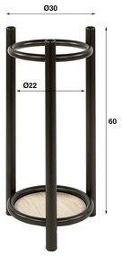 Ronde Paraplubak Met Bronskleurig Frame