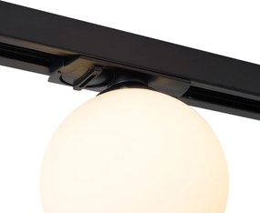 Modern railsysteem zwart met 2 spots en 3 hanglampen 1-fase - Slimline Eira