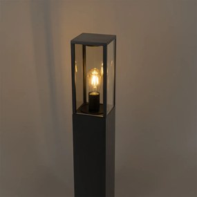 Staande buitenlamp zwart met smoke 80 cm IP44 - Charlois
