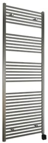 Sanicare elektrische design radiator 45x112cm inox-look met Bluetooth en thermostaat rechts zwart