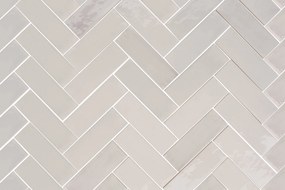 Wandtegel visgraat beige Sartoria Tbrick 16x5cm seashell dark glossy glans gerectificeerd
