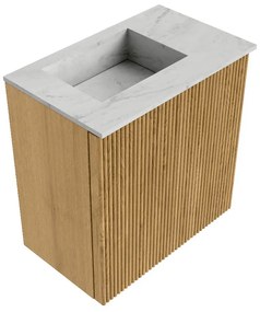 Mondiaz Joya DLux 40cm toiletmeubel oak met wastafel faye links 1 kraangat opalo