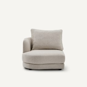 Halve bank links, afgerond, modulair, van tweed, TIBERIO