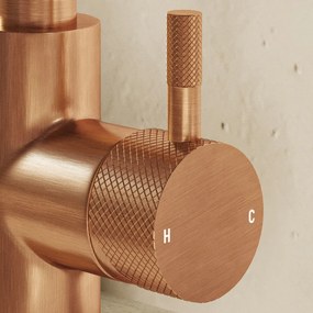 Saniclear Matrix Curved wastafelkraan geborsteld koper