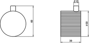 Saniclear Exclusive Stripes temperatuurknop voor inbouw thermostaatkranen (SK21879 en SK79842)