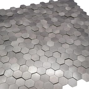 Zelfklevende Mozaïektegels Metaal | Mini Hexagon 3D Antraciet | 29,8×30,7 cm | Keuken, Bad &amp; WC