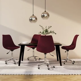 vidaXL Eetkamerstoelen draaibaar 4 st stof paars