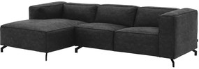 Goossens Bank Calvin antraciet, micro leer, 2,5-zits, modern design