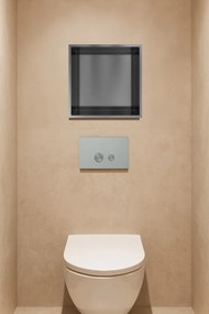 Hotbath &More frameless inbouwnis met verlichting 30x30x10cm geborsteld gunmetal PVD