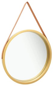 vidaXL Wandspiegel met band 60 cm goudkleurig
