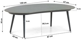 Hoek loungeset 5 personen Aluminium/rope Grijs  Coco Puerto/Noar