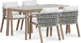 Tuinset 4 personen 160 cm Aluminium/rope Grijs Santika Furniture Santika