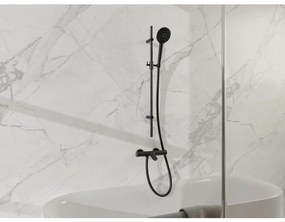 Fortifura Calvi Badkraan - met glijstangset - ronde handdouche gladde doucheslang - mat zwart SW767488/SW496816/SW706210/SW720224