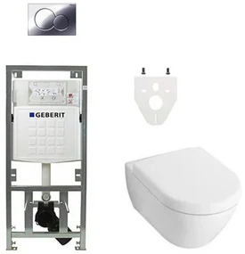 Villeroy Boch Subway 2.0 DirectFlush Toiletset - geberit reservoir - bedieningsplaat - softclose - chroom 0701131/0124060/0700519/ga26028/
