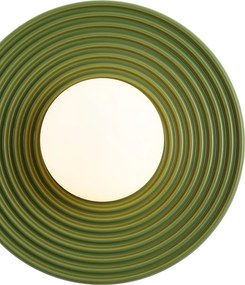 Retro plafondlamp groen met opaal glas - Lila