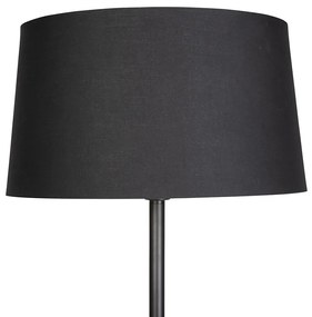 Stoffen Smart vloerlamp met dimmer zwart met zwarte kap 45 cm incl. Wifi A60 - Simplo Modern E27 rond Binnenverlichting Lamp