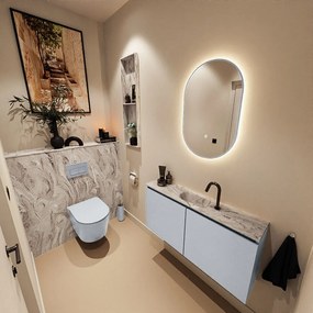 Mondiaz Ture DLux toiletmeubel 100cm clay met wastafel glace midden met kraangat