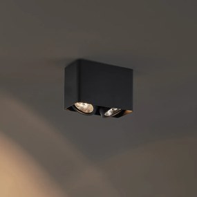 Design opbouwspot zwart GU10 70mm 2-lichts draai- en kantelbaar - Vox