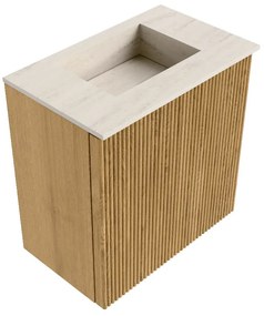 Mondiaz Joya DLux 40cm toiletmeubel oak met wastafel faye midden zonder kraangat meli