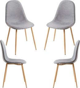 Set 4 Teok Stoffen Stoelen
