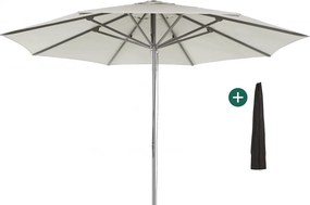 Parasol Shadowline Cuba | Inclusief hoes | Rond | 400cm | Met katrol | Grijs/Antraciet | Kees Smit Tuinmeubelen