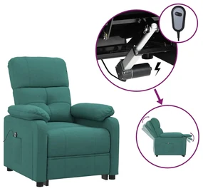 vidaXL Fauteuil verstelbaar elektrisch stof donkergroen
