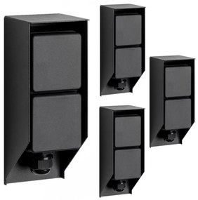 Set van 4 Tuinstopcontact Double Wall buitenstopcontact zwart