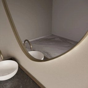 Gliss Design Fenix spiegel met LED-verlichting organisch 60cm mat goud