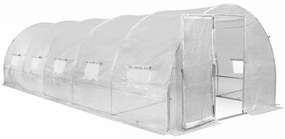 Folie tunnel met metalen frame 3x8m Garden Point wit met deur