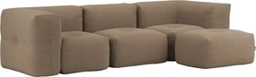 Soft Zitzak Indoor 3 Seater + Pouf - Teddy Brown