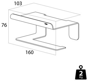 Tiger Colar toiletrolhouder met planchet zwart