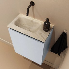 Mondiaz Ture DLux toiletmeubel 40cm clay met wastafel ostra links zonder kraangat