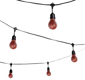 Lichtsnoer 20 Meter Inclusief 35x Rode Lamp 15W Feestverlichting