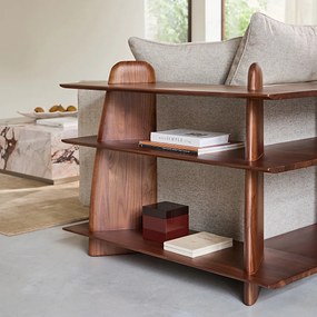 Lage boekenkast in massief notenhout, klein model, ILOSS