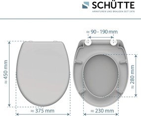 Schutte Miles toiletzitting duroplast met softclose en quick release grijs