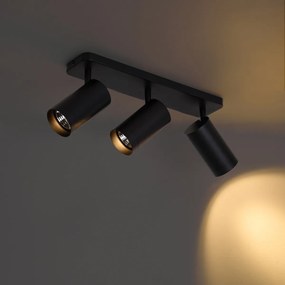 Moderne plafondlamp zwart 3-lichts GU10 70mm - Jeana Luxe