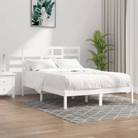 vidaXL Bedframe massief hout wit 120x200 cm
