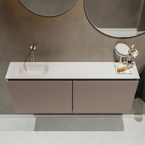 Mondiaz Ture 120cm toiletmeubel smoke met wastafel talc links geen kraangat