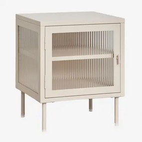 Pack Van 2 Nachtkastjes Van Staal En Glas Paoline Beige – Crème - Sklum