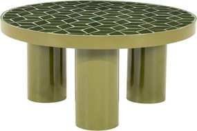 Salontafel Met Mozaiek Bruin - 71 X 71cm.