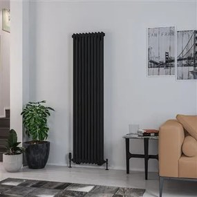 Eastbrook Rivassa 2 koloms radiator 45x180cm staal 1556W zwart mat