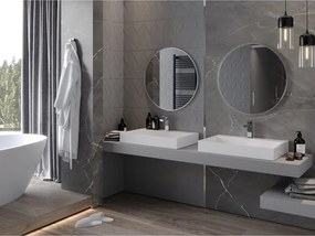 Mexen Loft ronde badkamer spiegel 70 cm, inox frame - 9850-070-070-000-10