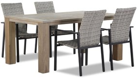 Tuinset 4 personen 165 cm Wicker Grijs Lifestyle Garden Furniture Upton/Brighton