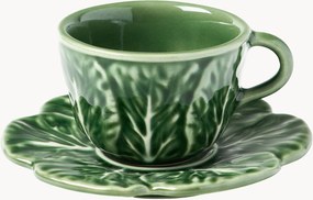 Handbeschilderde XS koffiekopjes Cabbage met schoteltjes, 4 stuks