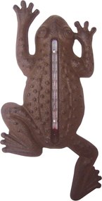 Esschert Design gietijzeren kikker thermometer met ophanghaak